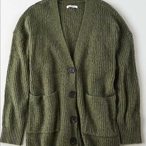 Olive green oversized cardigan